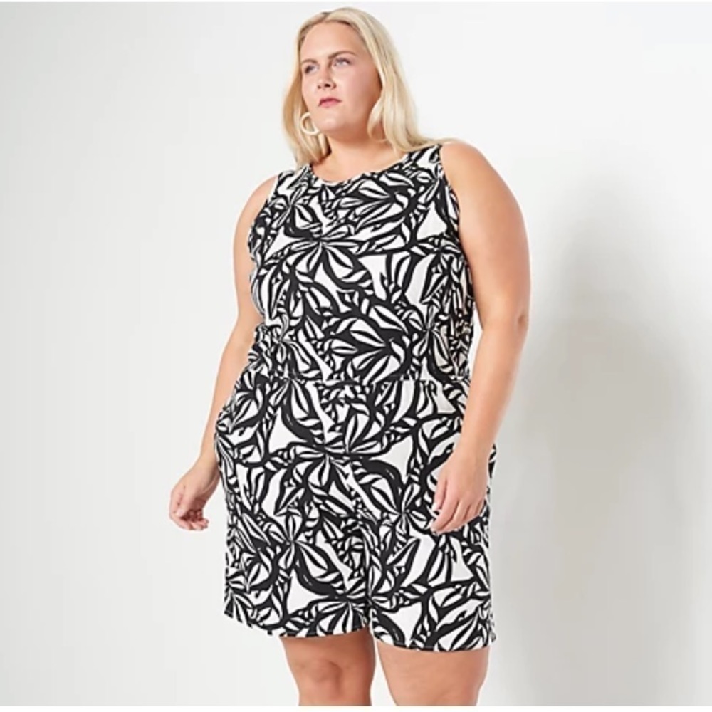 Jason Wu NWT Linen Blend Romper Black & White Sz Small